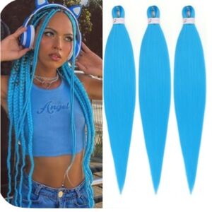 Blue Braiding Hair Pre Stretched Box Braids Hair Extension 26’ (Pack of 3)